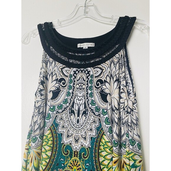 Sandra Darren Maxi Dress Women's Size 10 Multicolor Paisley Halter Neck Stretch - Picture 8 of 13
